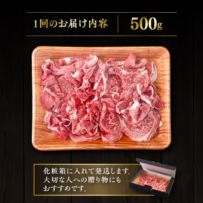 【全12回定期便】【A4/A5等級】博多和牛 切り落とし 500g 糸島市 / [AIA098]