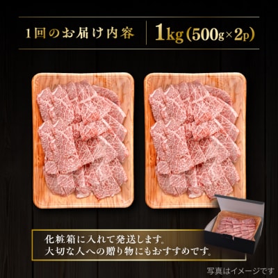 【全3回定期便】【A4/A5等級】博多和牛 カルビ 焼肉用 1kg 糸島市 / [AIA105]