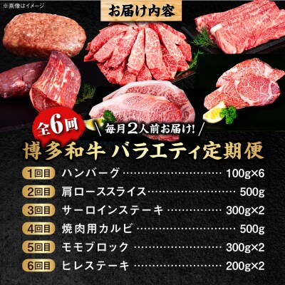 【全6回定期便】 博多和牛が 毎月2人前 届く! 月替わり お楽しみ 定期便  [ABH049]