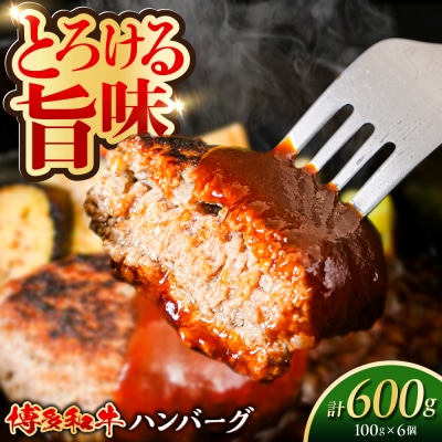 博多和牛 ハンバーグ 100g×6個 糸島市 / 幸栄物産 牛肉 黒毛和牛 [ABH050]
