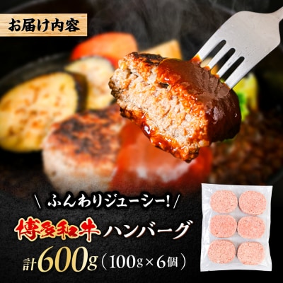 博多和牛 ハンバーグ 100g×6個 糸島市 / 幸栄物産 牛肉 黒毛和牛 [ABH050]
