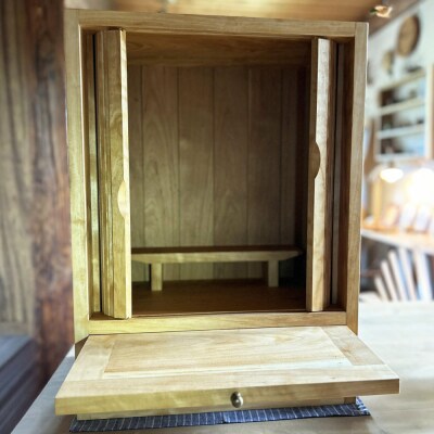 木製 小さなお仏壇 糸島市 / 工房はーべすと クラフト ハンドメイド [AYA079]