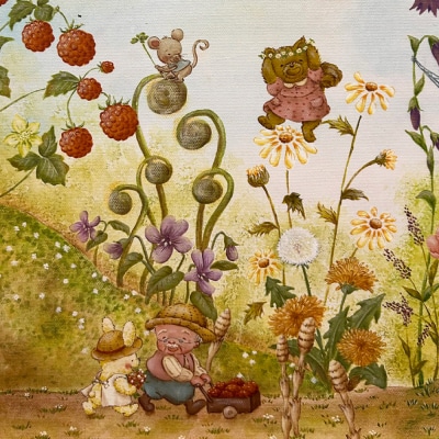 【一点物】絵画「リトリト森の春夏秋冬」 糸島市 / 工房はーべすと [AYA082]