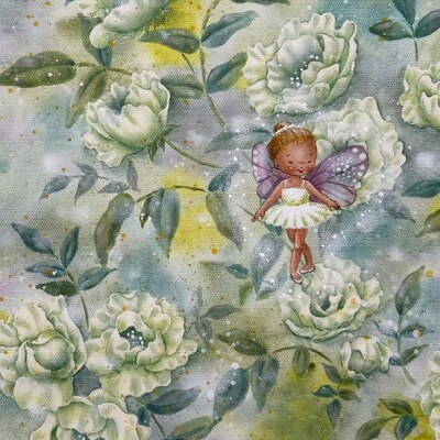 【一点物】絵画「白いバラの茂みにて」 糸島市 / 工房はーべすと [AYA083]