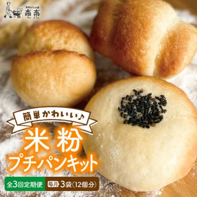 【 全3回 定期便 】米粉 プチ パン キット 3袋 ( 3回分 )  [AVC029]