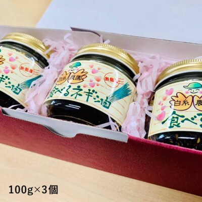 ごはんのおともに! 食べる ネギ油 3個 セット【白糸農園】 [ADH001]