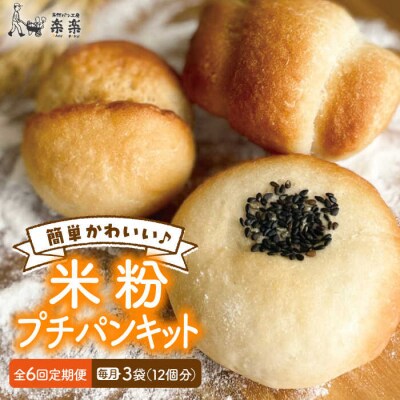 【 全6回 定期便 】かわいい 米粉 プチ パン キット 3袋 [AVC030]