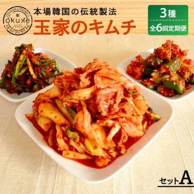 【全6回定期便】玉家のキムチ セットA ( 白菜 / 葱 / 胡瓜 / 大根 )[AAE009]