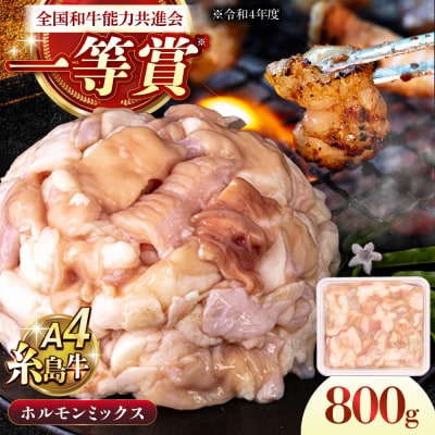 A4ランク 和牛 ホルモンミックス 800g もつ鍋 ホルモン焼き 糸島牛[AGN008]