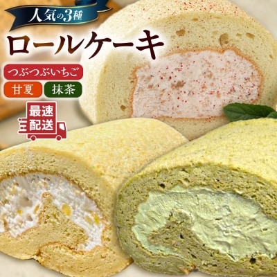 【ご自宅用】 人気の3種ロールケーキセット 糸島市 / わかまつ農園 [AHB066]