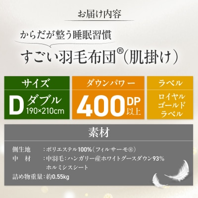 すごい羽毛布団(R)【肌掛け/ダブルサイズ/カサブランカ】 糸島市 / くじめ屋 [ADP019]