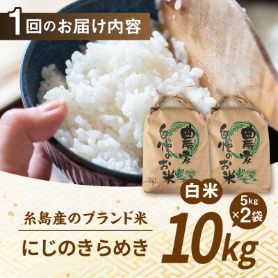 【全3回定期便】 にじのきらめき 白米 10kg 糸島市産 [AGR018]