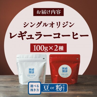 【自家焙煎】フルーティな味わいコーヒー 2種セット 糸島市 / 楽峰珈琲ロースター[ALR001]