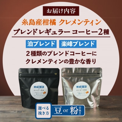 糸島産フルーツ香るブレンドコーヒー2種セット 糸島市 / 楽峰珈琲ロースター[ALR003]