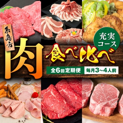 【全6回定期便】糸島・お肉定期便(充実コース) 毎月3-4人前 [AAH015]