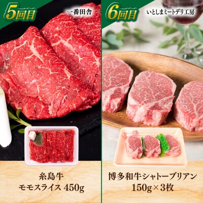 【全6回定期便】糸島・お肉定期便(充実コース) 毎月3-4人前 [AAH015]