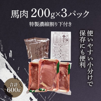 桜鍋セット6人前!ヘルシー馬肉ですき焼き★若丸特製濃縮割り下付き!お肉は200g×3パックで便利!