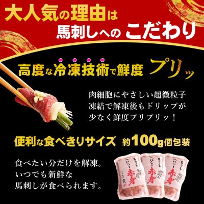 【毎月定期便】馬刺しヘルシー赤身500g 10人前★専用タレ5個付き 全3回
