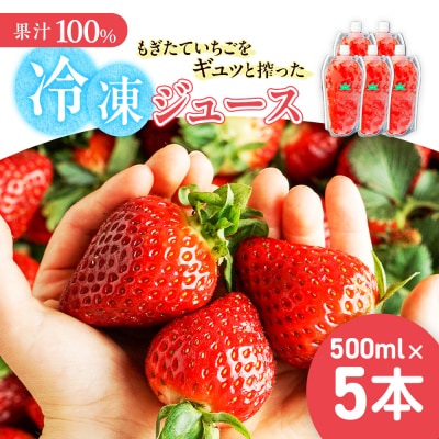 杉本農園のもぎたていちごをギュッと搾った100%冷凍ジュース 500ml×5本 PC6