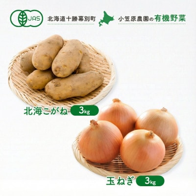 小笠原農園の有機野菜2種詰合せ北海こがね3kg玉ねぎ3kg《R8秋出荷先行予約》[53691403]