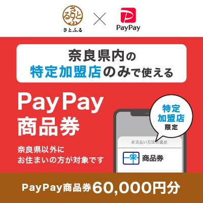 奈良県(県庁)　PayPay商品券(60,000円分)※地域内の一部の加盟店のみで利用可