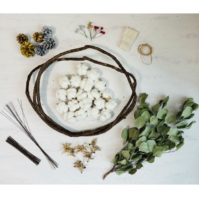 コットンボールのリースキット1