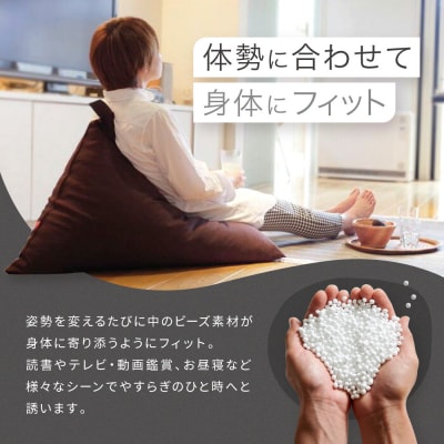 【大東寝具工業】tetra 8号帆布(レギュラーサイズ)【ビーズクッション座椅子】(こげ茶)