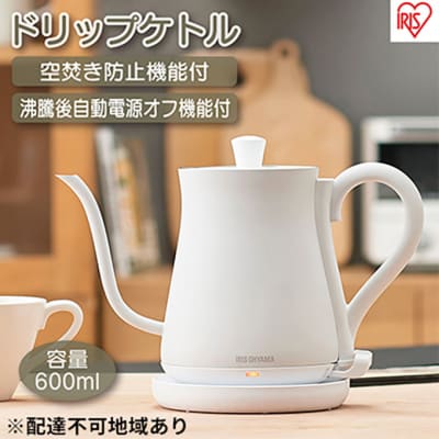 ケトル 電気ポット 電気ケトル ドリップケトル IKE-C600-W ホワイト[53750288]