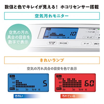 空気清浄機花粉17畳モニター付臭い花粉ハウスダストウイルス除去アイリスオーヤマ[53750354]