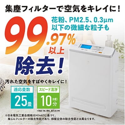 空気清浄機 モニター付き 25畳 MSAP-DC100-W[53750447]