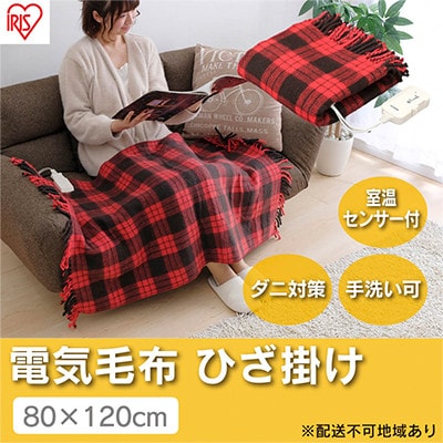 電気毛布 ブランケット ひざ掛け120×80cm EBK-1208-ZRレッド[53750494]