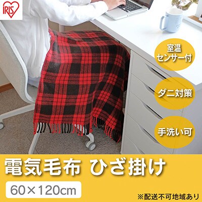 電気毛布 ブランケット ひざ掛け120×60cm EBK-1206-ZRレッド[53750495]