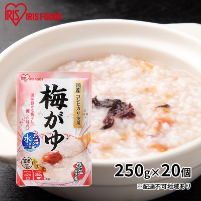 【防災】おかゆ 梅がゆ 250g×20個　アイリスオーヤマ[53750859]