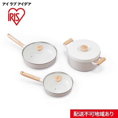 フライパン ルオント フライパン・なべ6点セット LUO-SE6W ホワイト[53751491]