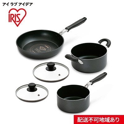 フライパン なべ 5点 セット DCI-FP5S ブラック ダイヤモンドコート [53751504]