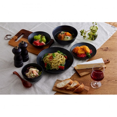 食器 5点セット MNW-5S ブラック 電子レンジ 食洗器対応 磁器[53751999]