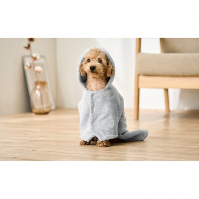 ペット 犬 ペットローブ S グレー アイリスオーヤマ[53752308]