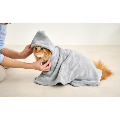 ペット 犬 ペットローブ S グレー アイリスオーヤマ[53752308]