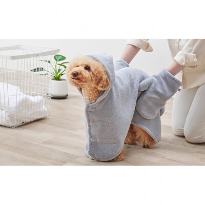 ペット 犬 ペットローブ Mグレー アイリスオーヤマ[53752309]