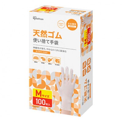 使い捨て手袋 フィット 天然ゴム手袋 Mアイリスオーヤマ[53752315]
