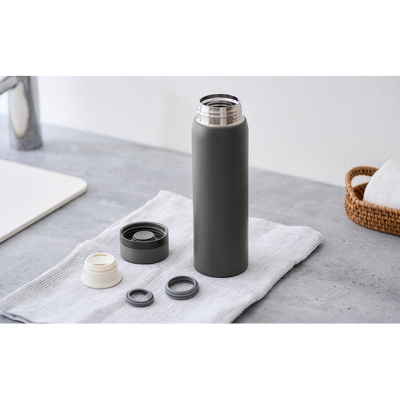 水筒 マグボトル 500ml 洗いやすい グレー アイリスオーヤマ[53752385]