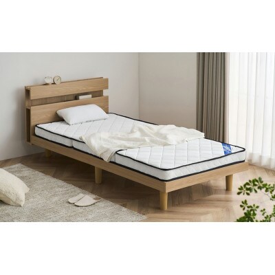 シングル 三つ折りポケットコイルマットレス 10cm ホワイト アイリスオーヤマ[53752693]