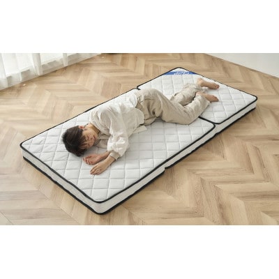 シングル 三つ折りポケットコイルマットレス 10cm ホワイト アイリスオーヤマ[53752693]