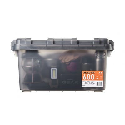 収納ボックス HUGEL SMOKE BOX クリアブラック アイリスオーヤマ[53752697]