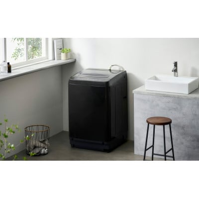 洗濯機 8キロ 縦型 アイリスオーヤマ 全自動 ブラック[53752652]