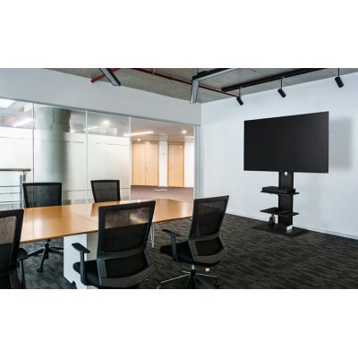 スタンドテレビ台ブラックオーク ハイタイプ  アイリスオーヤマ65型65インチ[53752822]