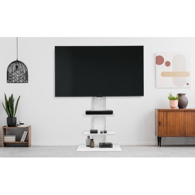 スタンドテレビ台 オフホワイト  ハイタイプ  アイリスオーヤマ65型65インチ[53752823]