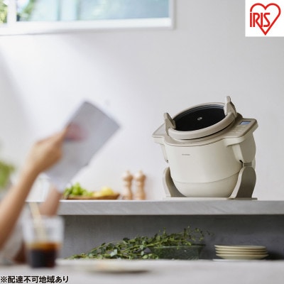 自動調理器 電気調理鍋アイリスオーヤマ  アイボリー[53752648]