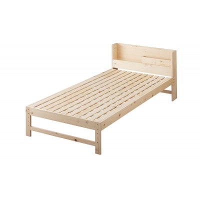 総ヒノキすのこベッドナチュラルシングル 宮・ヘッドボード・コンセント付きアイリス[53752879]