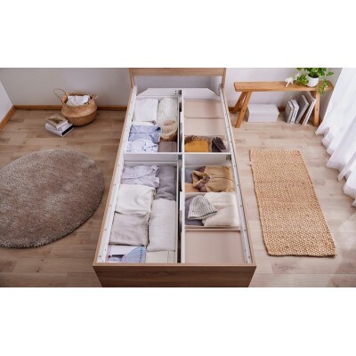 収納ベッド宮付き ライトナチュラル シングル 宮付き アイリスオーヤマ[53752883]